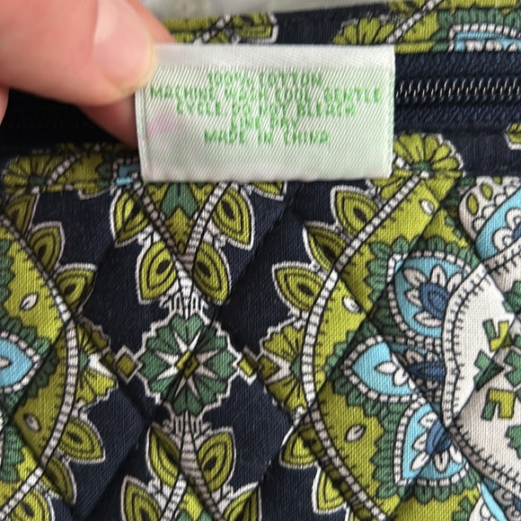 Vera Bradley Green and Blue Cosmetic Bag with Geometric Design - Picture 6 of 13